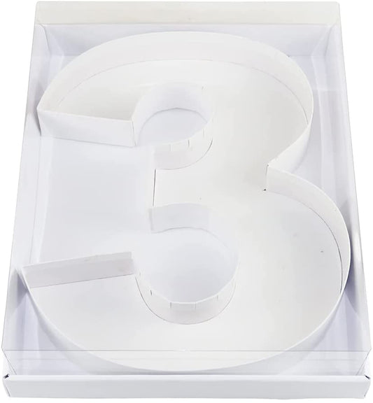 Fillable Number 3 Box with FREE Clear Lid Giftbox